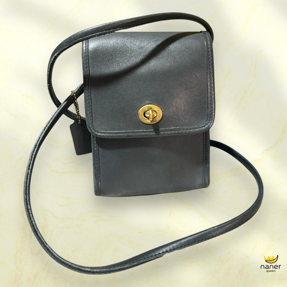 Coach Vintage Scooter Black Leather Crossbody Bag